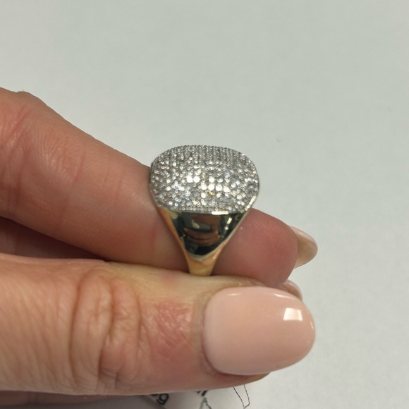 ‎‏Suzy Levian Yellow Sterling Silver White CZ Pave Ring NWT - Picture 4 of 5